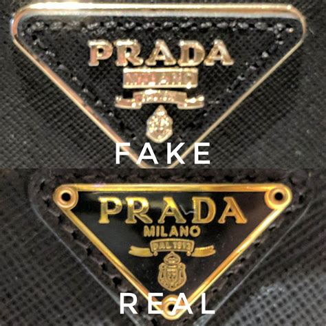 real prada logo vs fake|authentic prada logo.